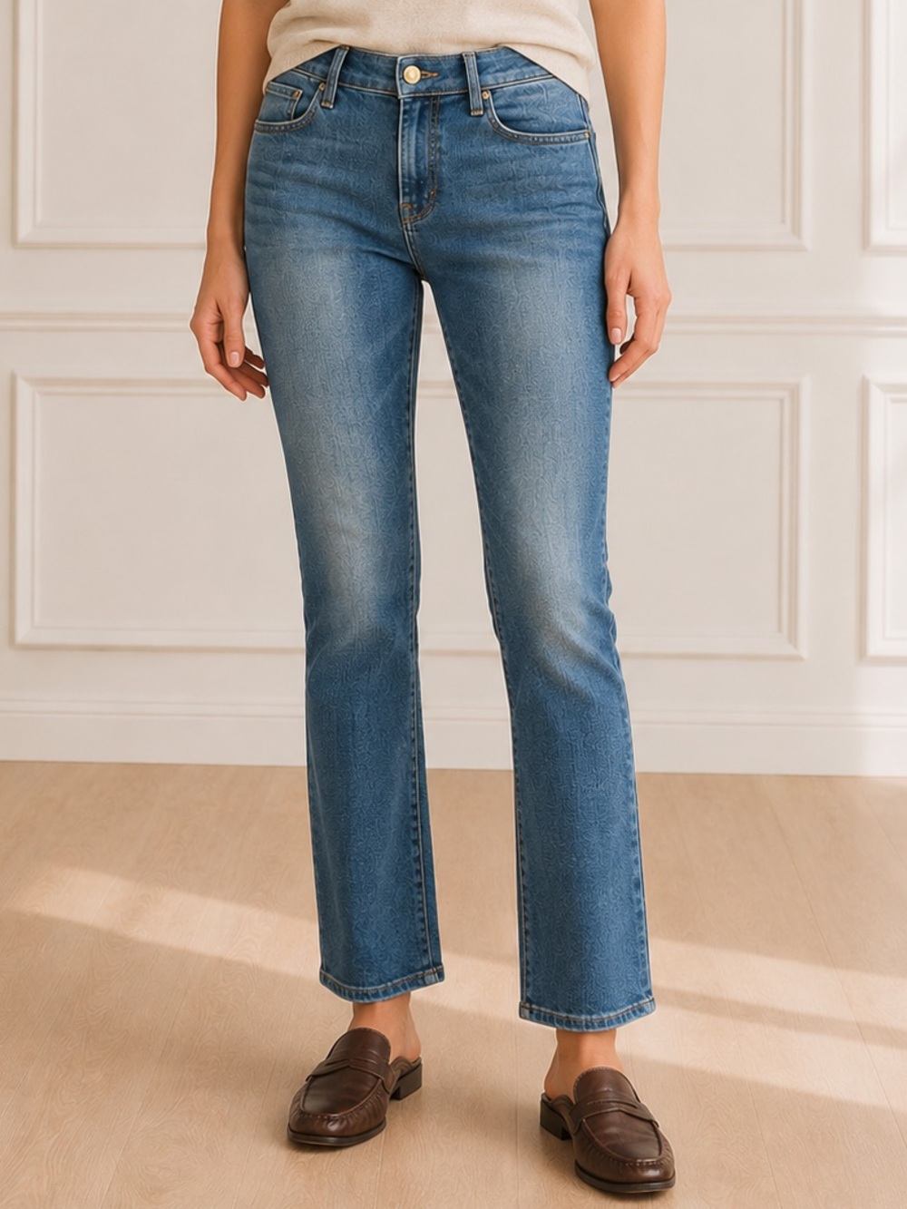 Frame Denim Le High Straight Cropped Jeans in Bestia Medium Wash Women’s Size 29 - Picture 12 of 12